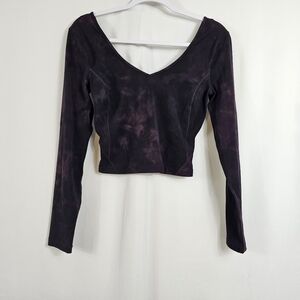 Lululemon Nulu Align Long Sleeves Shirt in Diamond Dye Cassis Black - Size 6